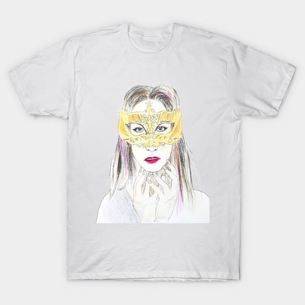 Girl with mask T-Shirt by DarkoRikalo86